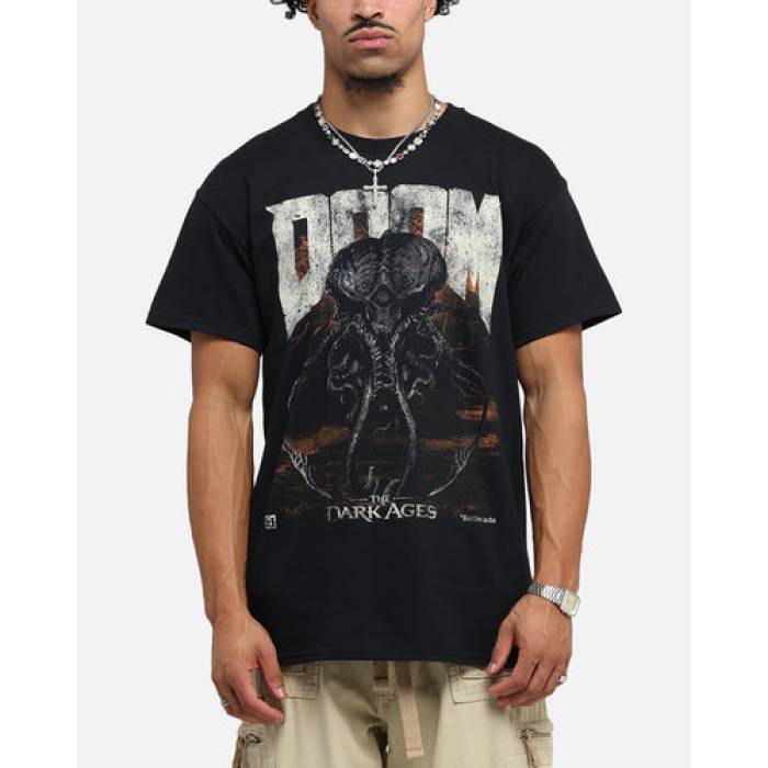 73Studio 【 X Doom Cacodemon Metal T-Shirt Mens Black 】 金属元素 ティーシャツ メンズ 黒いこと 黒いこと