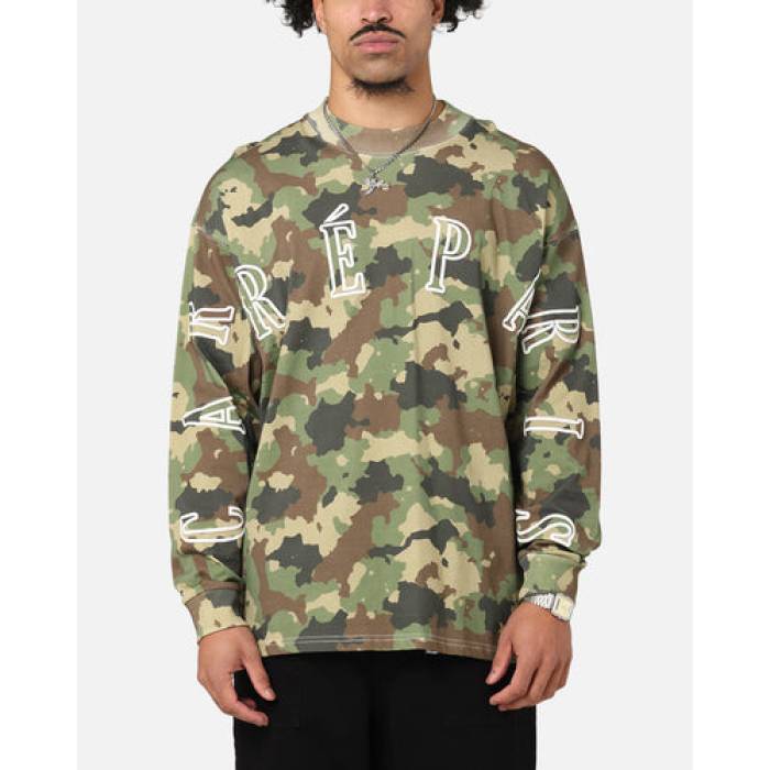 Carre 【 Global Oversized Long Sleeve T-Shirt Mens Camo 】 Sleeve スリーブ Tシャツ メンズ カモ柄
