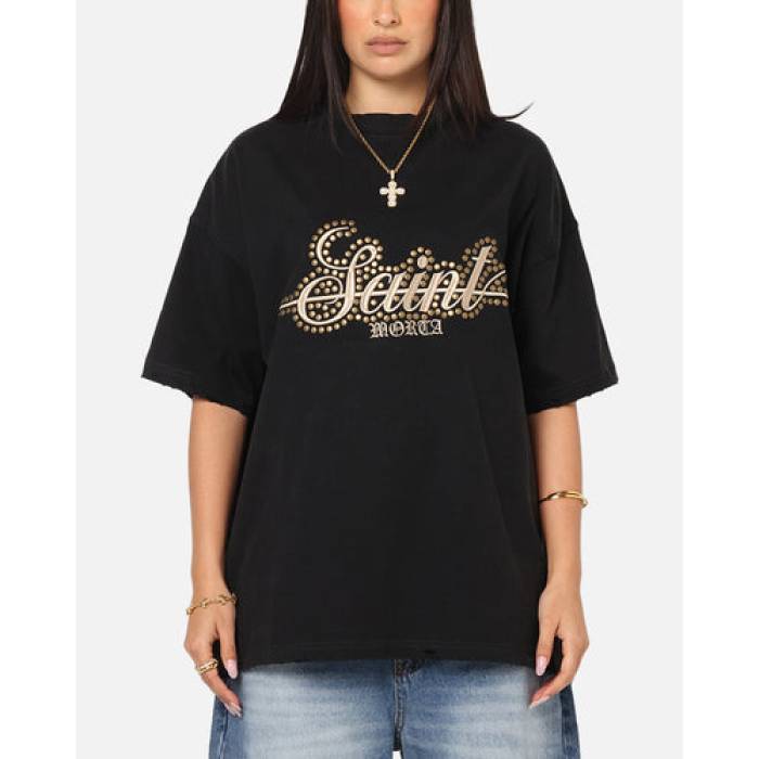 Saint Morta 【 Rodeo Drive Boxy T-Shirt Womens Black/Brown 】 プルオーバー レディース 黒いこと 黒いこと 赤銅色 赤銅色
