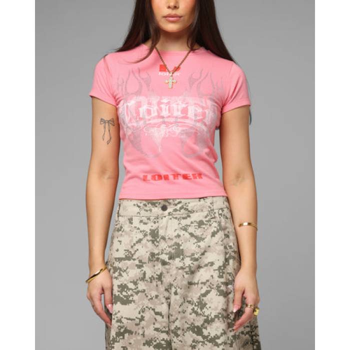 Loiter 【 Lowrider Crop T-Shirt Womens Pink 】 Crop クロップ Tシャツ レディース pink ピンク