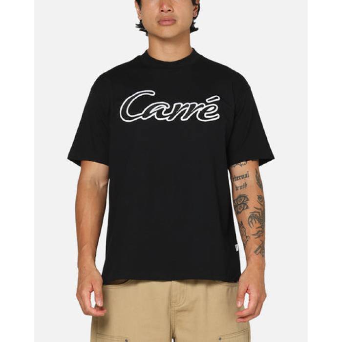 Carre 【 Da Script T-Shirt Mens Black 】 原作 ティーシャツ メンズ 黒いこと 黒いこと