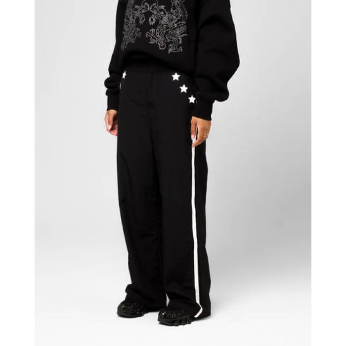 エドハーディー Ed Hardy 【 Nylon Sports Pant Womens Black/White 】 ナイロン パンツ レディース 黒色 ブラック 白色 ホワイト|スニケス