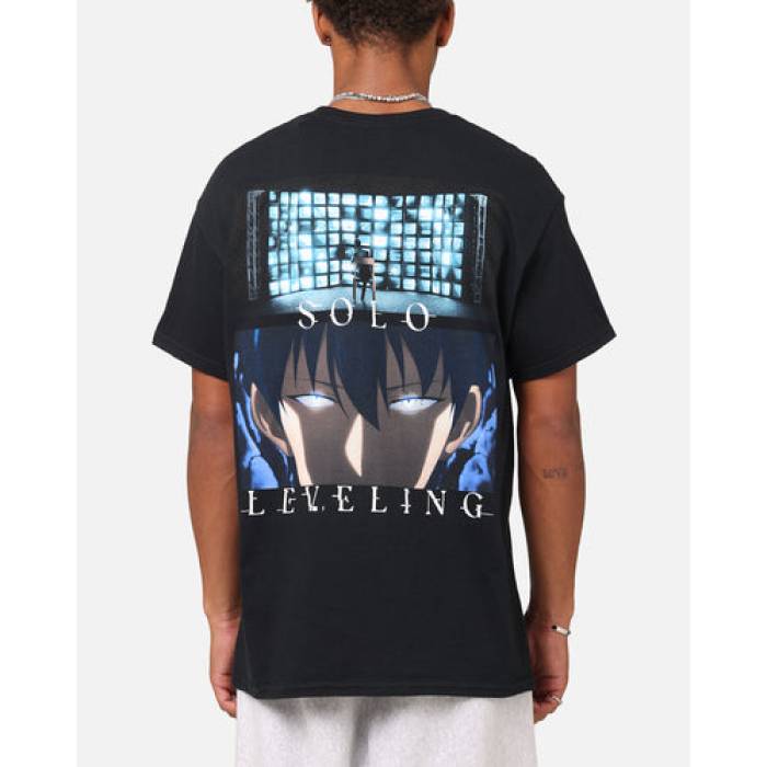 Goat Crew 【 X Solo Leveling Jin Woo T-Shirt Mens Black 】 ティーシャツ メンズ 黒いこと 黒いこと