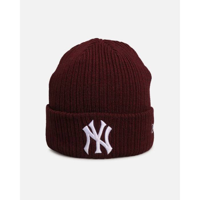 ニュー内鰓 New Era 【 New York Yankees \u0027Melange\u0027 Knitted Beanie Mens Burgundy 】 ヤンキース 旗がしら かぶり笠 メンズ ぶどう酒色・バーガンディー