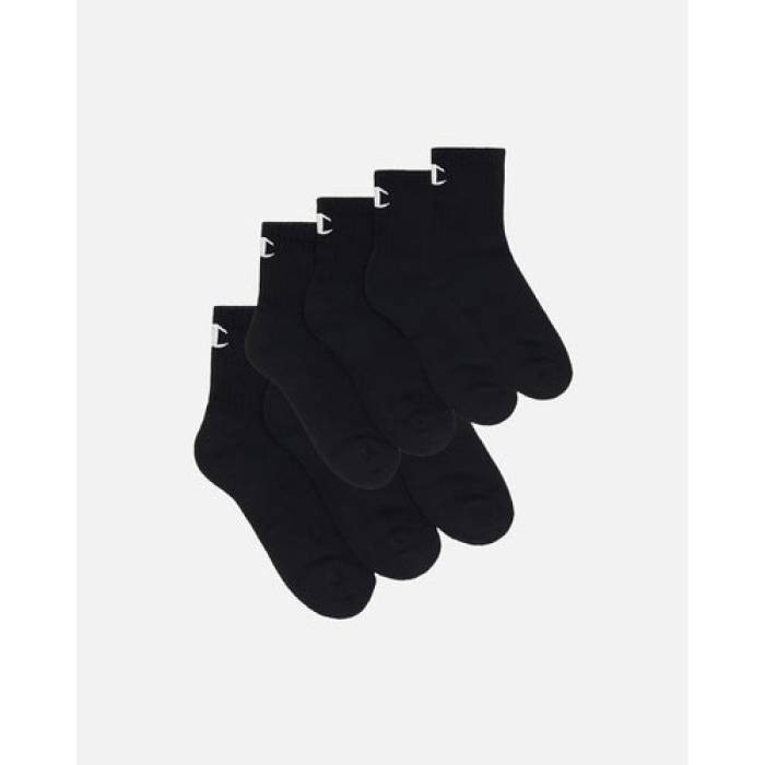 チャンピオン Champion 【 Quarter Crew Socks 7 Pack Mens Black 】 クルー ソックス・靴下 メンズ 黒色 ブラック
