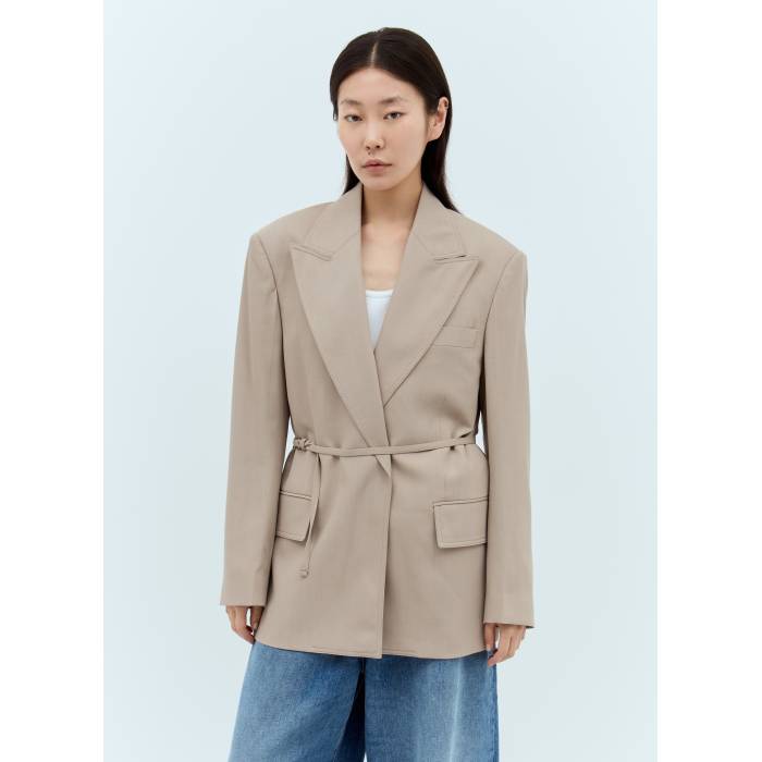 アクネストゥディオズ Acne Studios 【 Peak Lapels Belted Blazer Women Bei 】 ブレイザー レディース｜スニケス