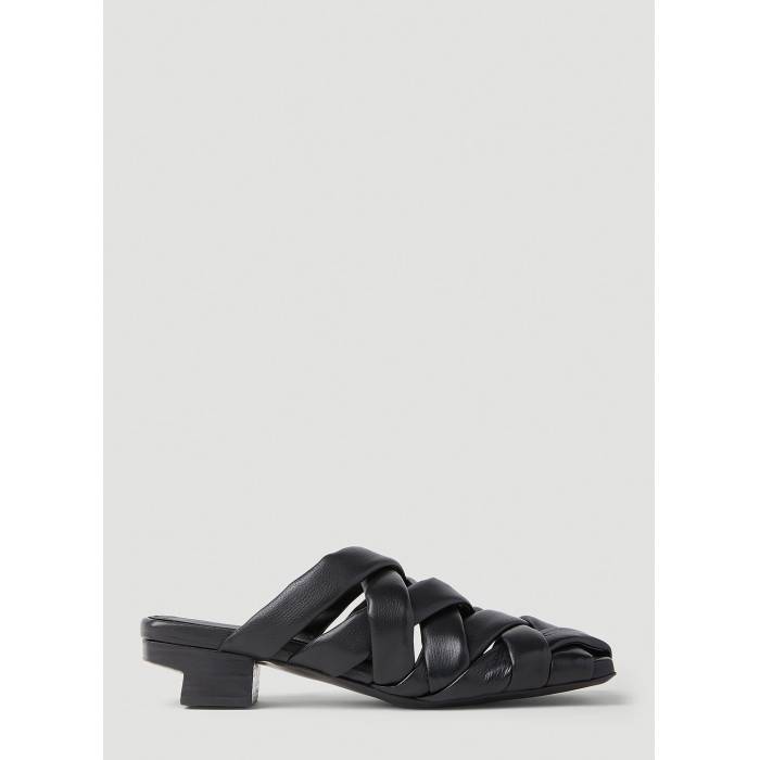 【 Sbalzo Kitten Heel Mules Women Blk 】 踵 レディース