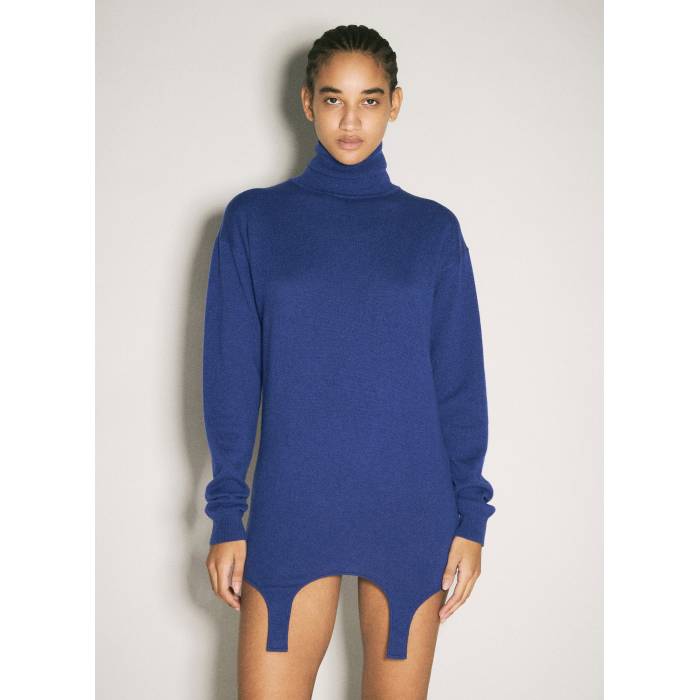サンローラン Saint Laurent 【 Turtleneck Garter Sweater Women Blu 】 調教師 レディース