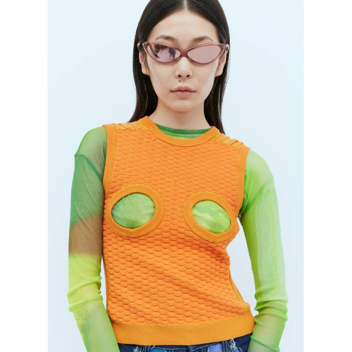 Paula Canovas Del Vas 【 Knit Bubble Cut-Out Vest Women Ora 】 編み物 砂上の楼閣 より良い レディース