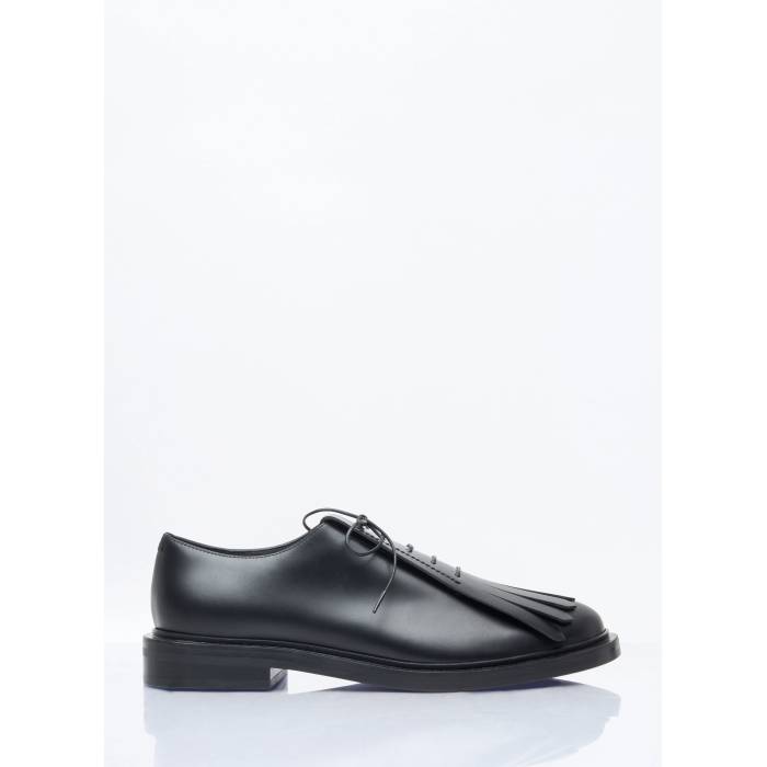 Max Mara 【 Fringed Leather Lace-Ups Women Blk 】 なめし革 レディース