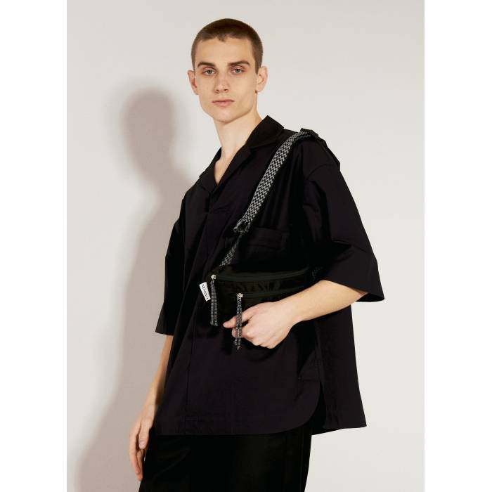 ランバン Lanvin 【 Small Curb Beltbag Men Blk 】 メンズ