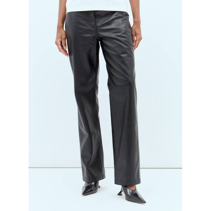 Toteme 【 Straight Leather Pants Women Blk 】 レザー レディース