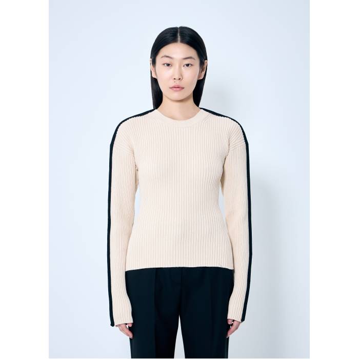 運動競技マックス Sportmax 【 Stretch Fitted Sweater Women Wht 】 調教師 レディース