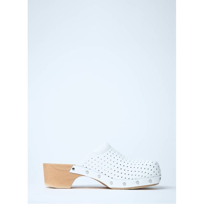 バレンシアガ Balenciaga 【 Perforated Heeled Clogs Women Wht 】 レディース