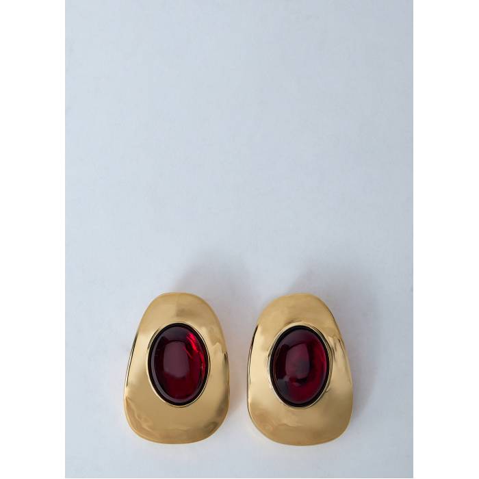 サンローラン Saint Laurent 【 Resin And Metal Cabochon Earrings Women Gld 】 メタル イヤリング レディース｜スニケス