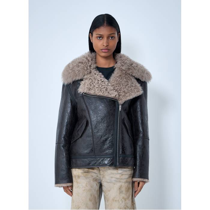 アクネストゥディオズ Acne Studios 【 Leather Shearling Jacket Women Gry 】 レザー Jacket ジャケット レディース