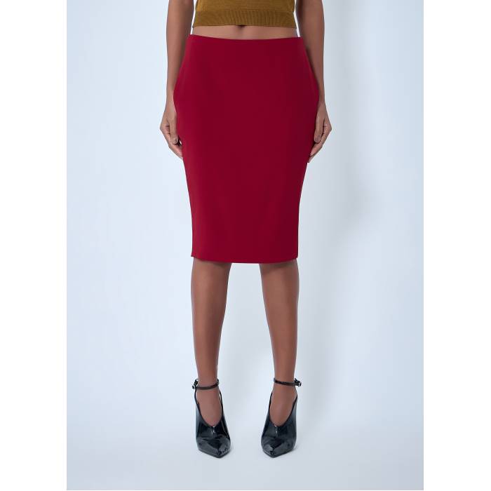サンローラン Saint Laurent 【 Pencil Skirt In Smooth Weave Women Bur 】 スムース レディース