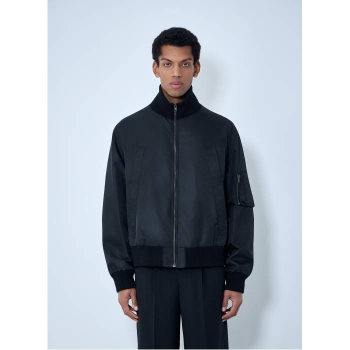 棲み家 マルジェラ Mm6 Maison Margiela 【 High-Collar Bomber Jacket Men Blk 】 Jacket 上衣 メンズ