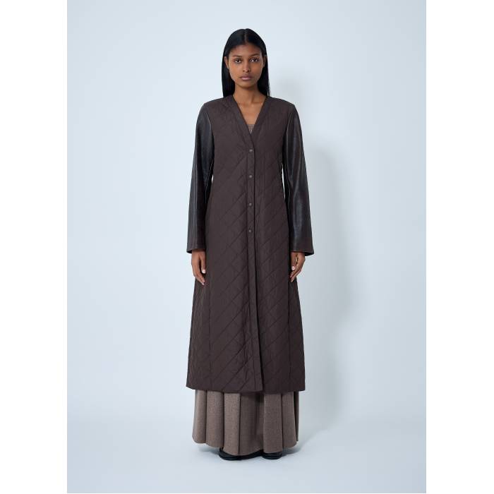 Max Mara 【 Quilted Maxi Coat Women Brn 】 レディース