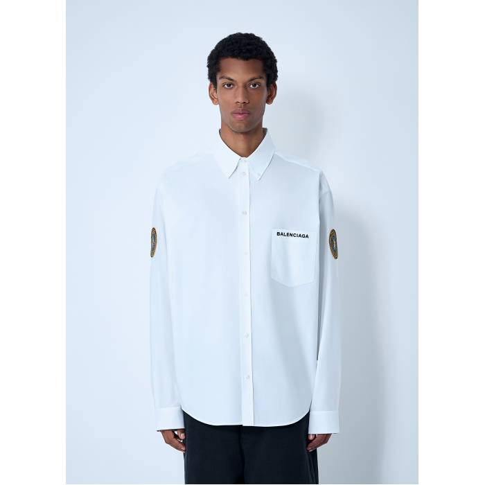 バレンシアガ Balenciaga 【 Button-Down Shirt Men Wht 】 名取り草落ち込む メンズ