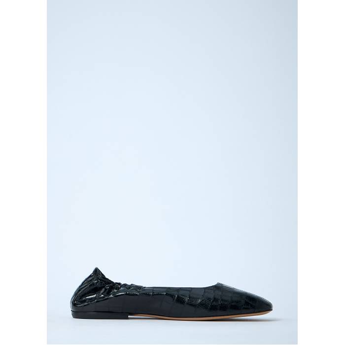 Dries Van Noten 【 Croc-Embossed Ballerina Flats Women Blk 】 女性バレエダンサー レディース