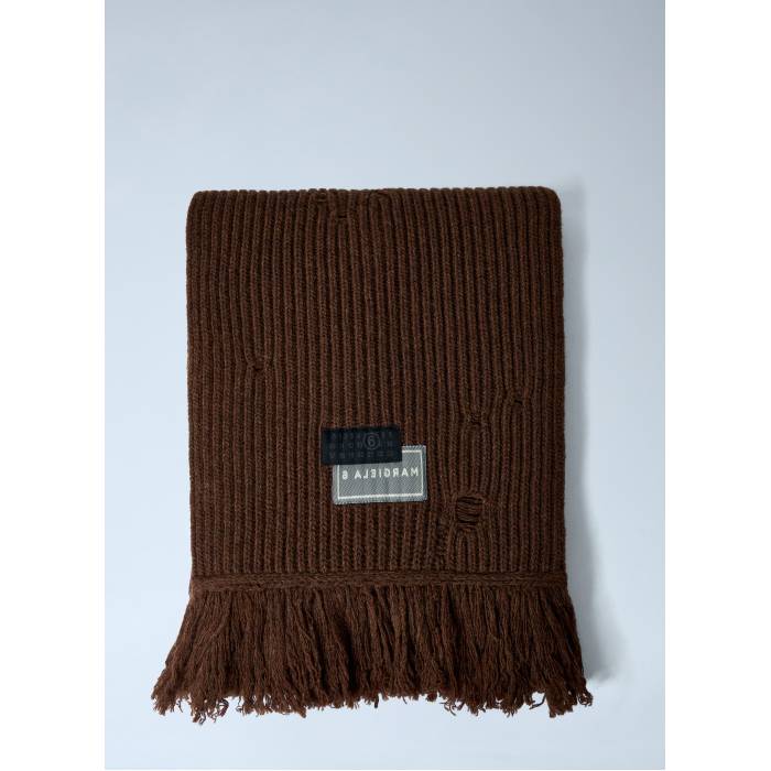 メゾン マルジェラ Mm6 Maison Margiela 【 Distressed Wool-Blend Scarf Women Brn 】 スカーフ レディース