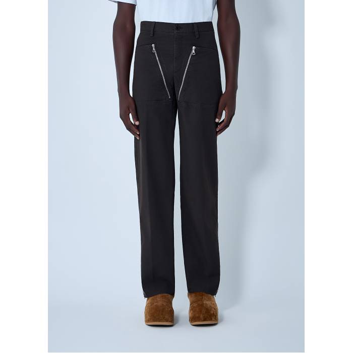 Dries Van Noten 【 Zip Cotton-Twill Pants Men Brn 】 メンズ｜スニケス