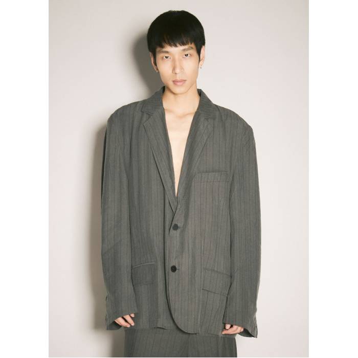 バレンシアガ Balenciaga 【 Pinstriped Tailored Blazer Men Gry 】 ブレイザー メンズ