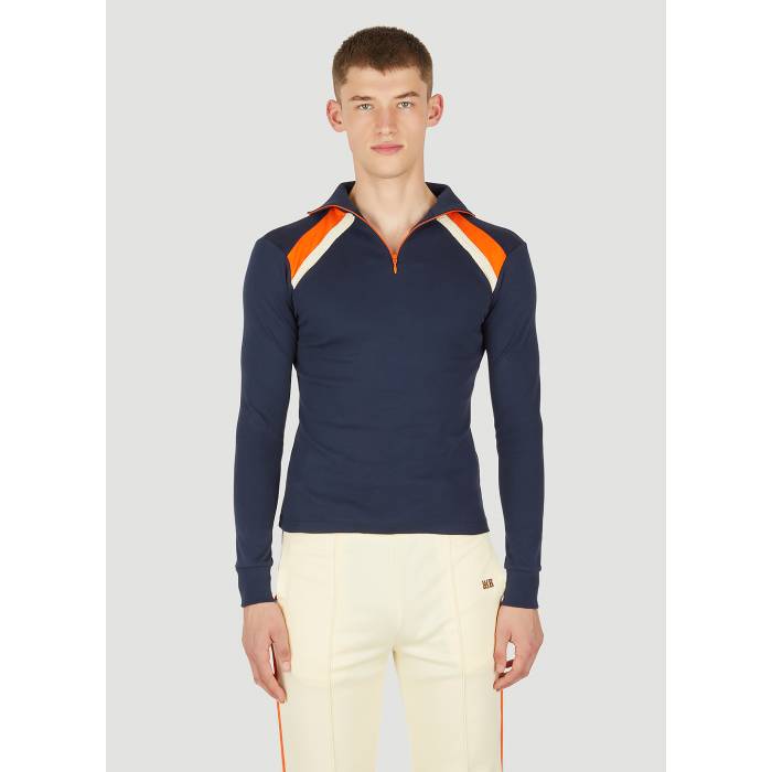 Wales Bonner 【 Jazz Half Zip Top Men Blu 】 ジャズ ハーフ メンズ 45,300円