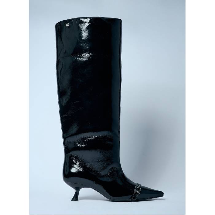 ガニー Ganni 【 Eyelets Slouchy High Shaft Boots Women Blk 】 ハイ ブーツ レディース