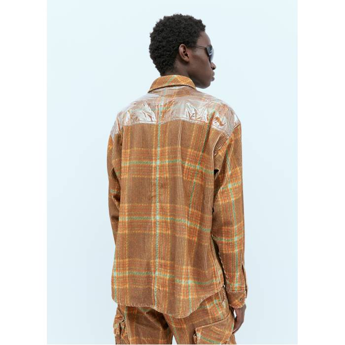 Erl 【 Corduroy Printed Overshirt Men Brn 】 コーデュロイ メンズ