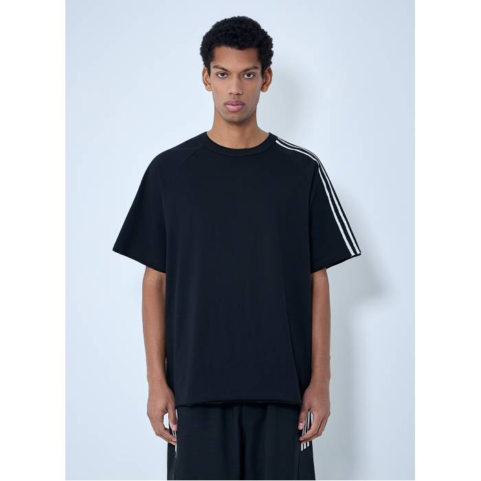 アディダス ワイスリー Y-3 【 Striped Shoulder Cotton T-Shirt Men Blk 】 Tシャツ メンズ|スニケス