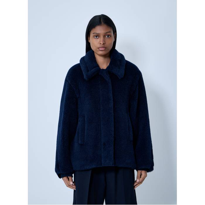 Max Mara 【 Wool-And-Silk-Blend Coat Women Nav 】 レディース