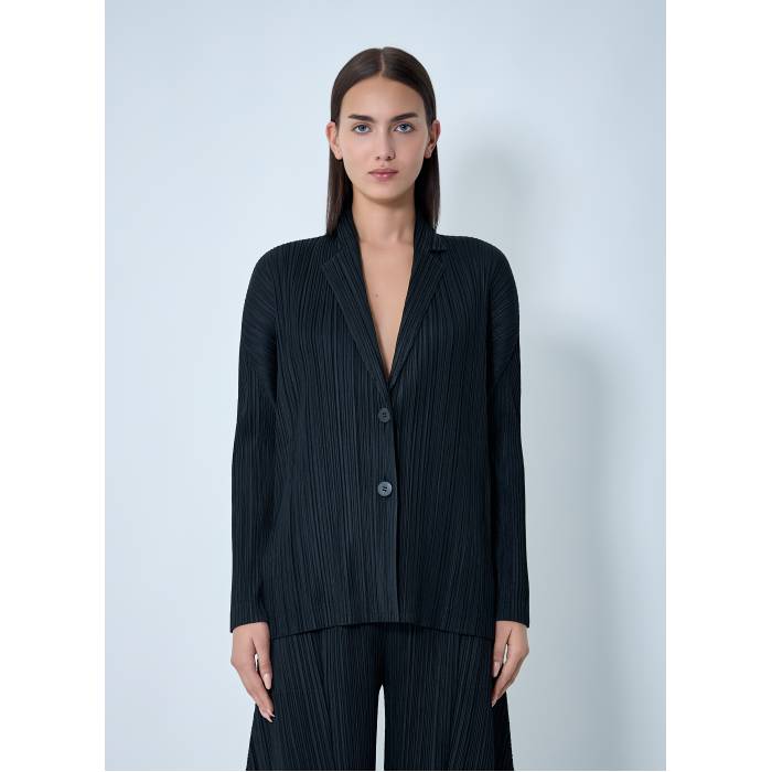 Pleats Please Issey Miyake 【 Pleated Single Breasted Blazer Women Blk 】 ブレイザー レディース