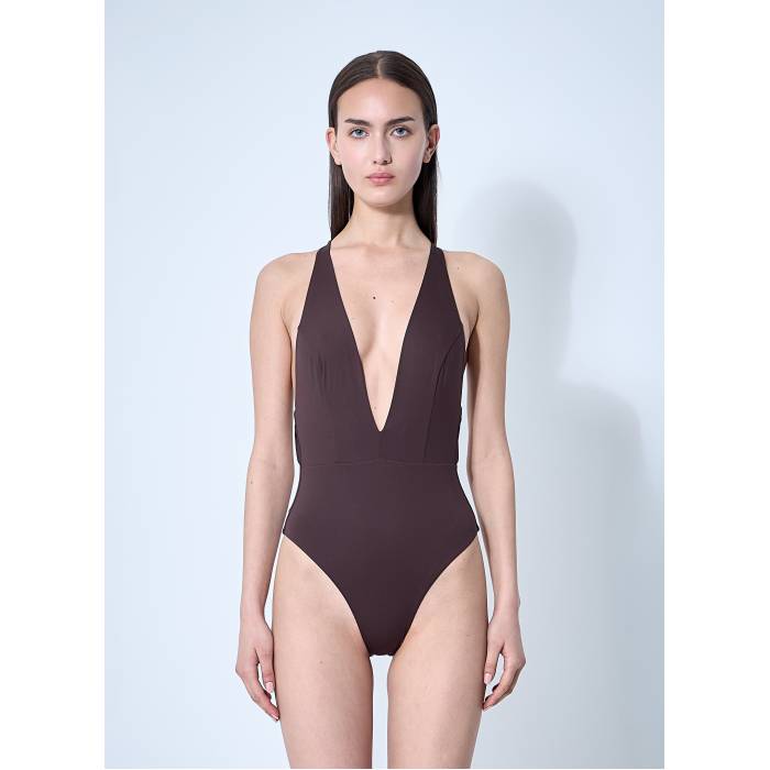 Max Mara 【 Cristel Belted Swimsuit Women Brn 】 水着 レディース