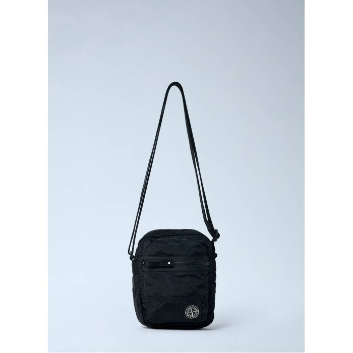 ストーンアイランド Stone Island 【 Logo Patch Crossbody Bag Men Blk 】 ロゴタイプ 御徒面子 メンズ