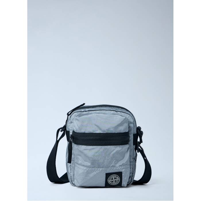 ストーンアイランド Stone Island 【 Logo Motif Crossbody Bag Men Gry 】 ロゴタイプ 御徒面子 メンズ