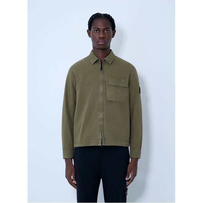 ストーンアイランド Stone Island 【 Logo Patch Overshirt Men Grn 】 ロゴタイプ メンズ