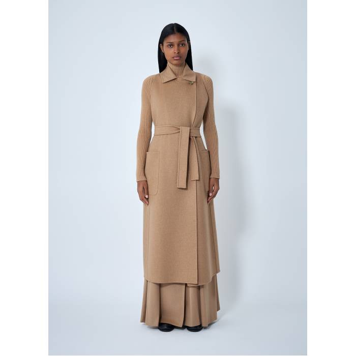 Max Mara 【 Tailored Maxi Waistcoat Women Cam 】 限りない ジレ レディース