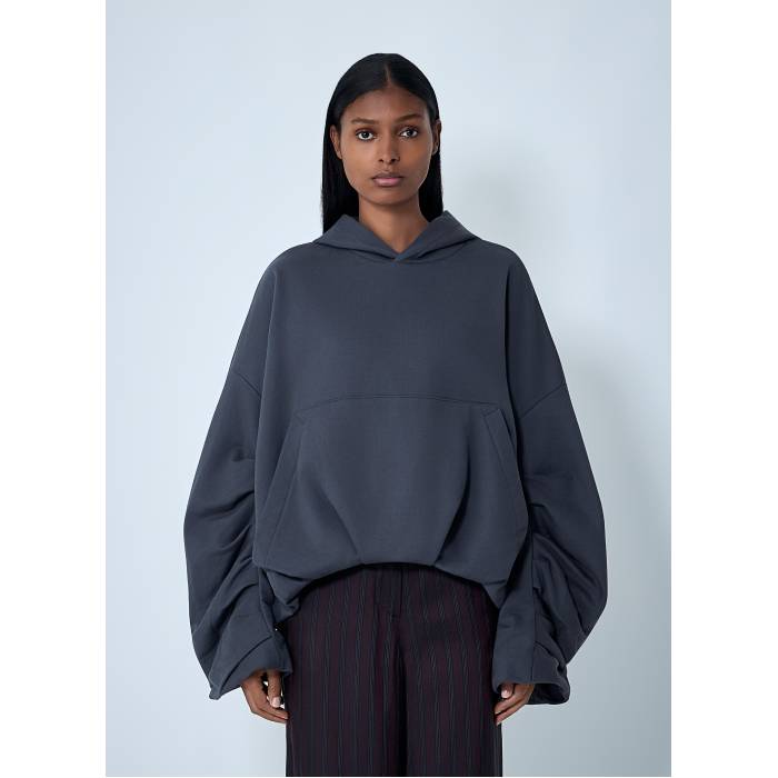 Dries Van Noten 【 Hooded Cotton Sweatshirt Women Gry 】 ボンネット付 汗水 調教師 レディース
