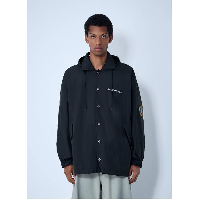 バレンシアガ Balenciaga 【 Logo Motif Windbreaker Jacket Men Blk 】 ロゴタイプ ウィンドブレーカー Jacket 上衣 メンズ