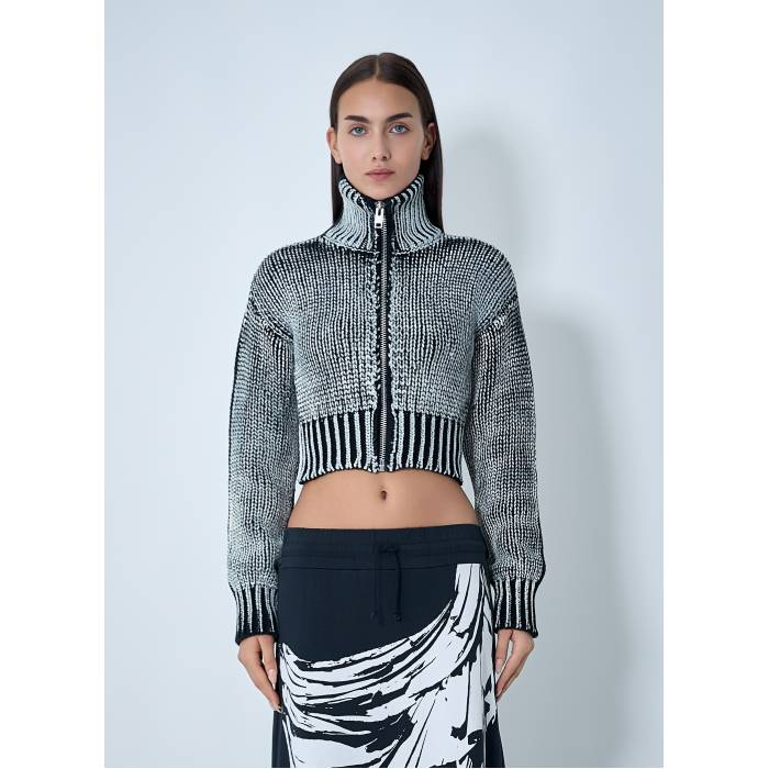 Vaquera 【 Coated Rib Cardigan Women Blk 】 ジレー レディース