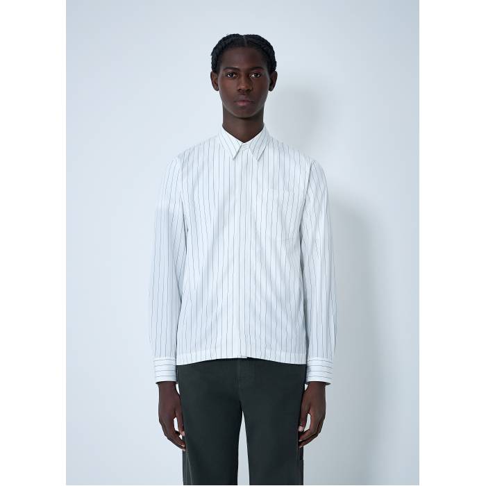 Dries Van Noten 【 Stripe Button-Down Shirt Men Nav 】 Stripe 縞模様 名取り草落ちこむ メンズ