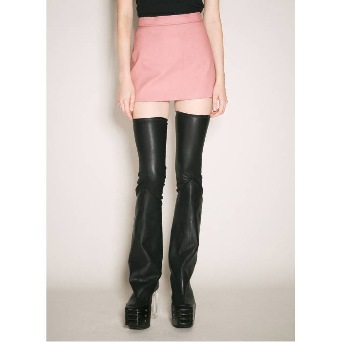 リックオウエンス Rick Owens 【 Coated Mini Skirt Women Pin 】 レディース