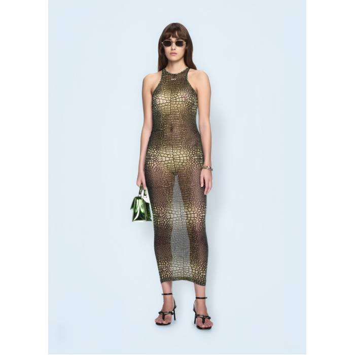 オフホワイト Off-White 【 Crocodile Mesh Racer Dress Women Grn 】 クロコダイル ドレス レディース