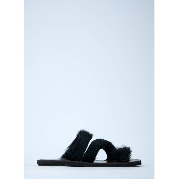Dries Van Noten 【 Wooled Leather Sandals Men Blk 】 なめし革 サンダル メンズ
