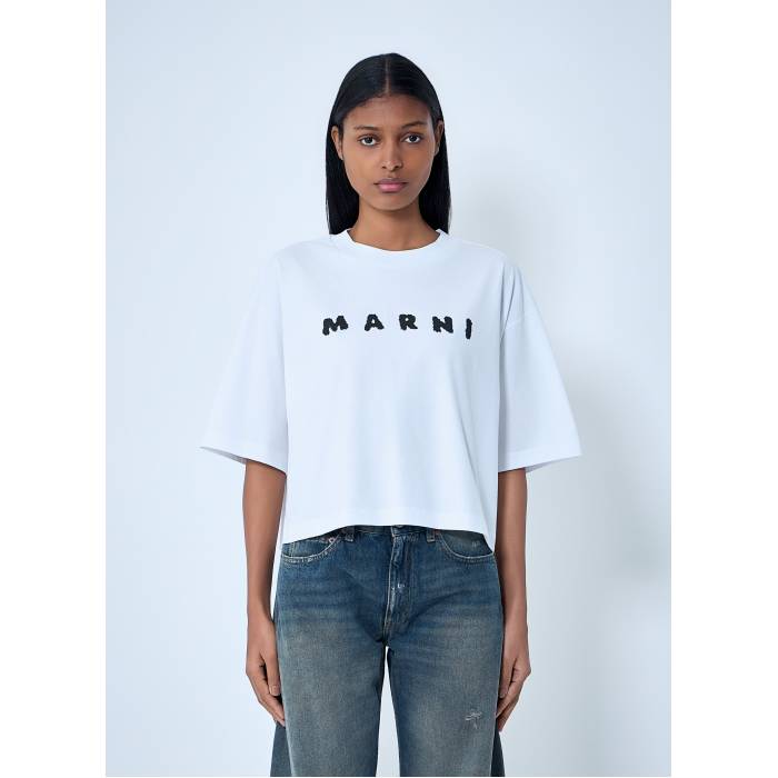 マルニ Marni 【 Logo Motif T-Shirt Women Wht 】 ロゴ Tシャツ レディース|スニケス