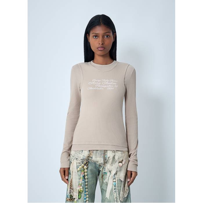 アクネストゥディオズ Acne Studios 【 Logo Motif T-Shirt Women Bei 】 ロゴ Tシャツ レディース|スニケス