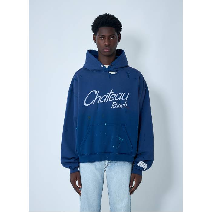 Gallery Dept. 【 Distressed Chateau Raunch Hooded Sweatshirt Men Nav 】 フード付 スウェット トレーナー メンズ｜スニケス