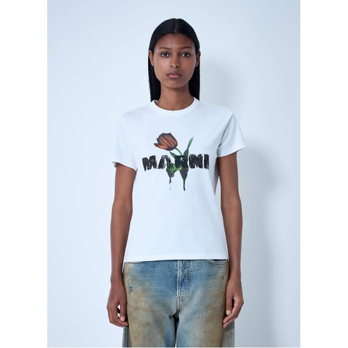 マルニ Marni 【 Logo Motif T-Shirt Women Wht 】 ロゴ Tシャツ レディース